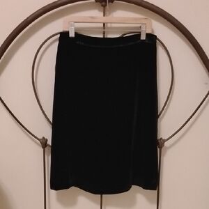 Madewell Black Velvet Pencil Skirt With Side Slits Size 0 NWT